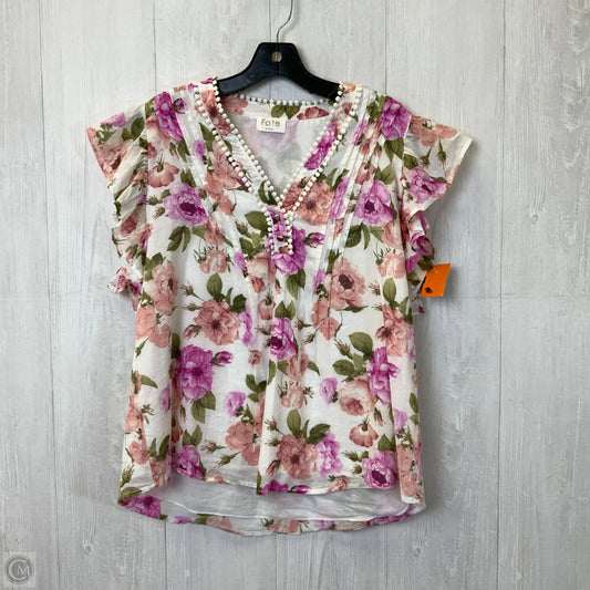 Top Short Sleeve By Fate In Floral Print, Size: M