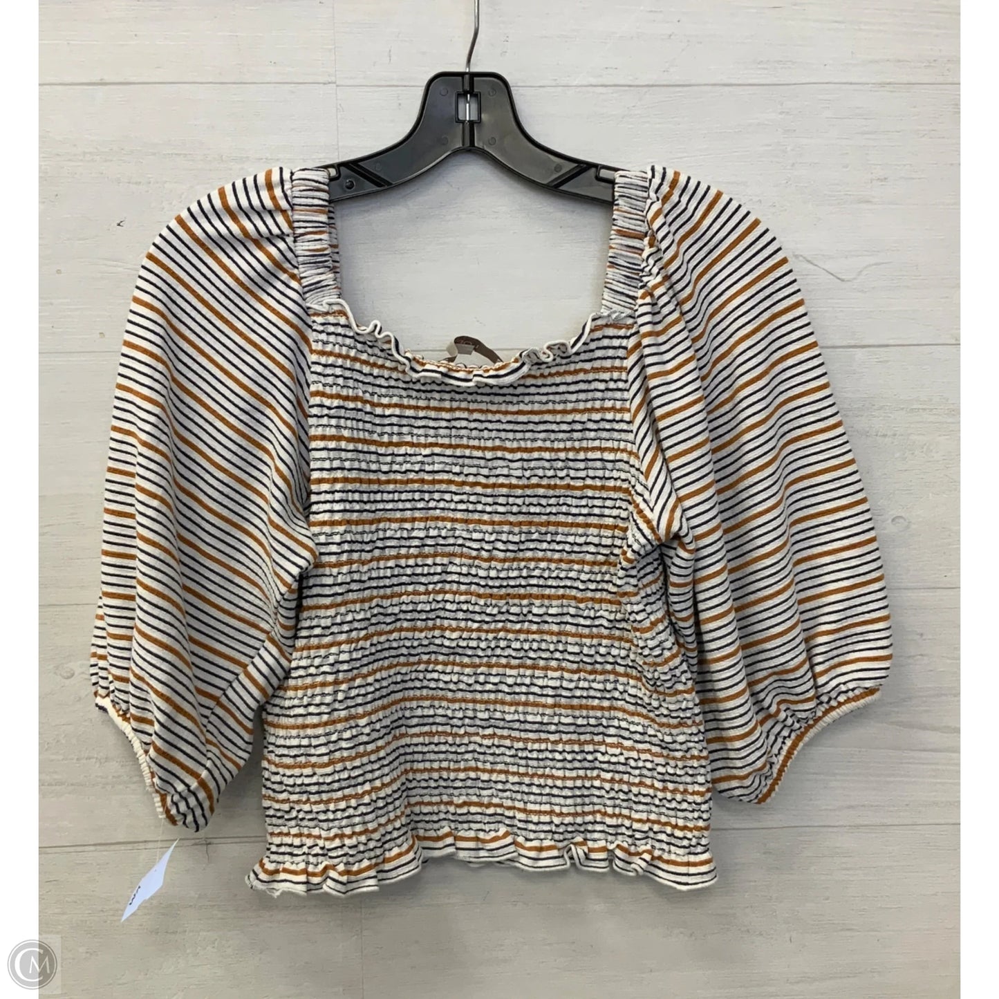 Top Long Sleeve By Loft In Striped Pattern, Size: S