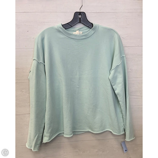 Sweatshirt Crewneck By Eileen Fisher In Teal, Size: Xxs