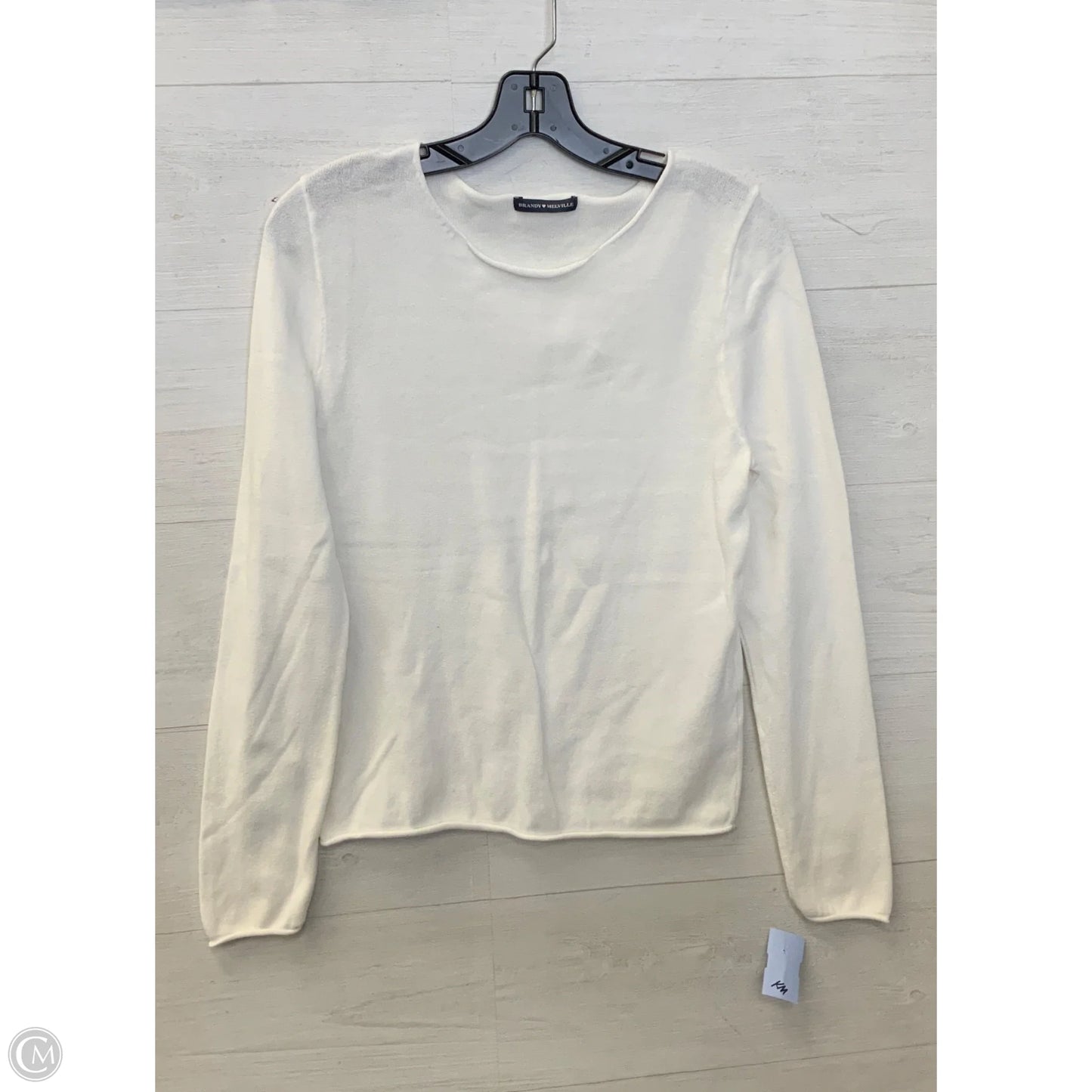 Top Long Sleeve By Brandy Melville In White, Size: S
