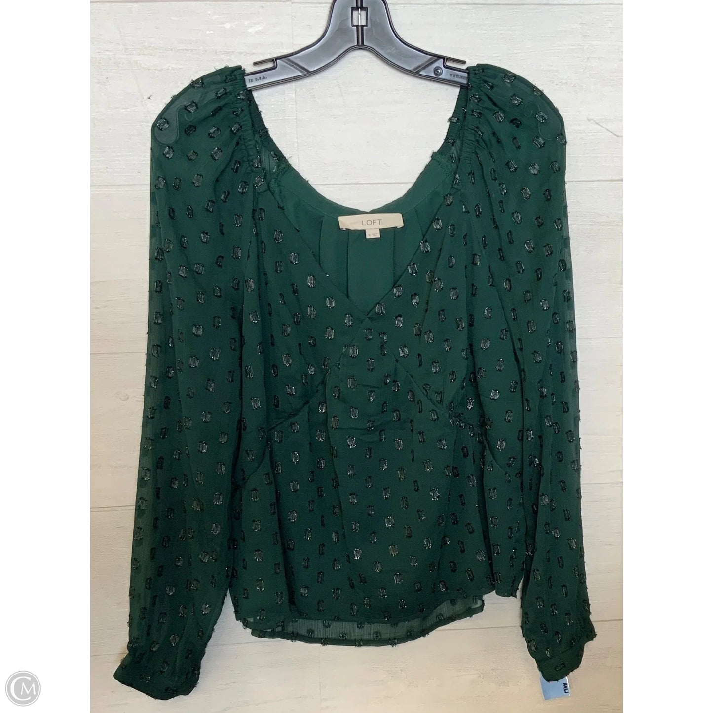 Blouse Long Sleeve By Loft In Green, Size: M
