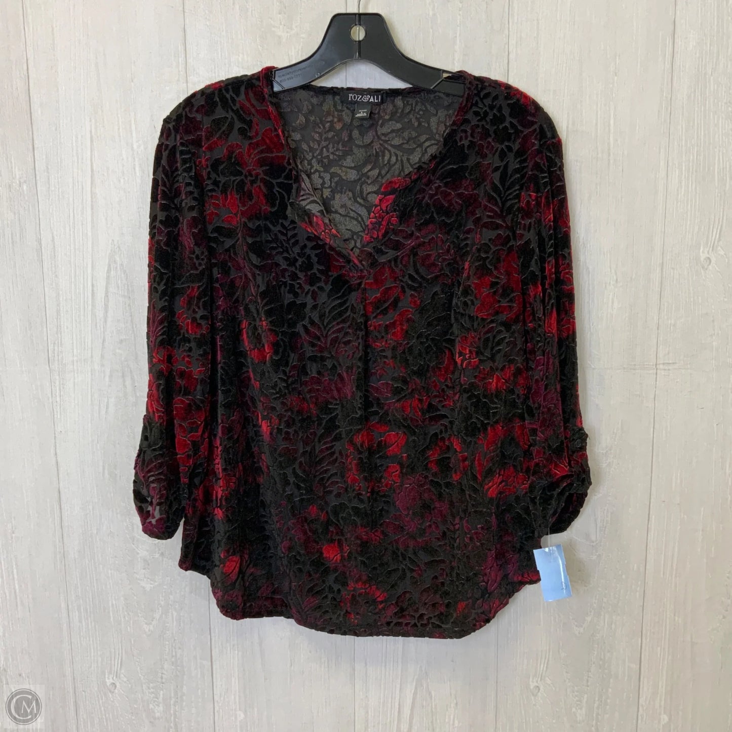 Blouse Long Sleeve By Roz And Ali In Black, Size: L