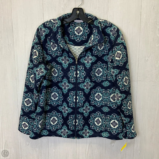 Jacket Puffer & Quilted By Allison Daley In Blue, Size: L