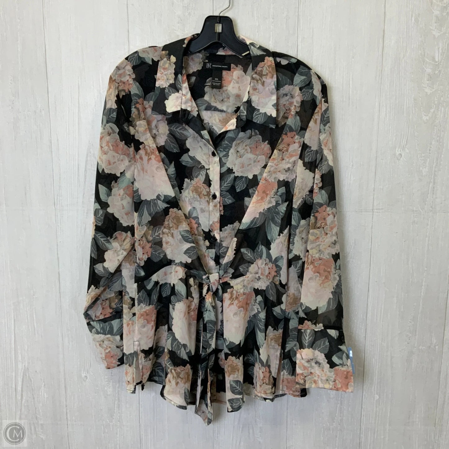 Blouse Long Sleeve By Inc In Floral Print, Size: 1x