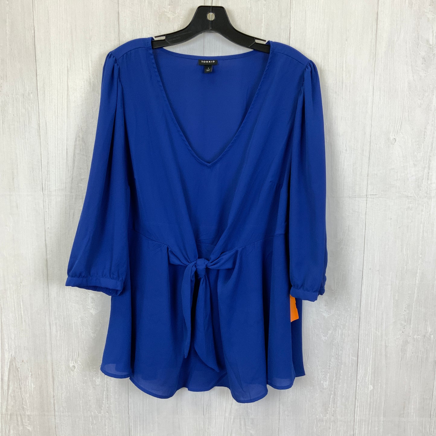 Top 3/4 Sleeve By Torrid In Blue, Size:1X