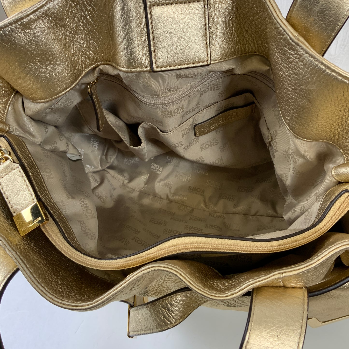 Crossbody Designer By Michael Kors In Tan, Size:Medium