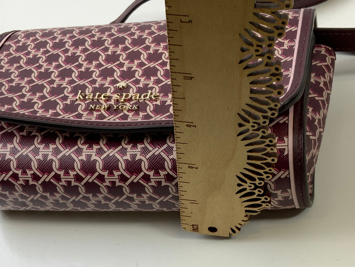 Crossbody Designer By Kate Spade In Maroon, Size:Small