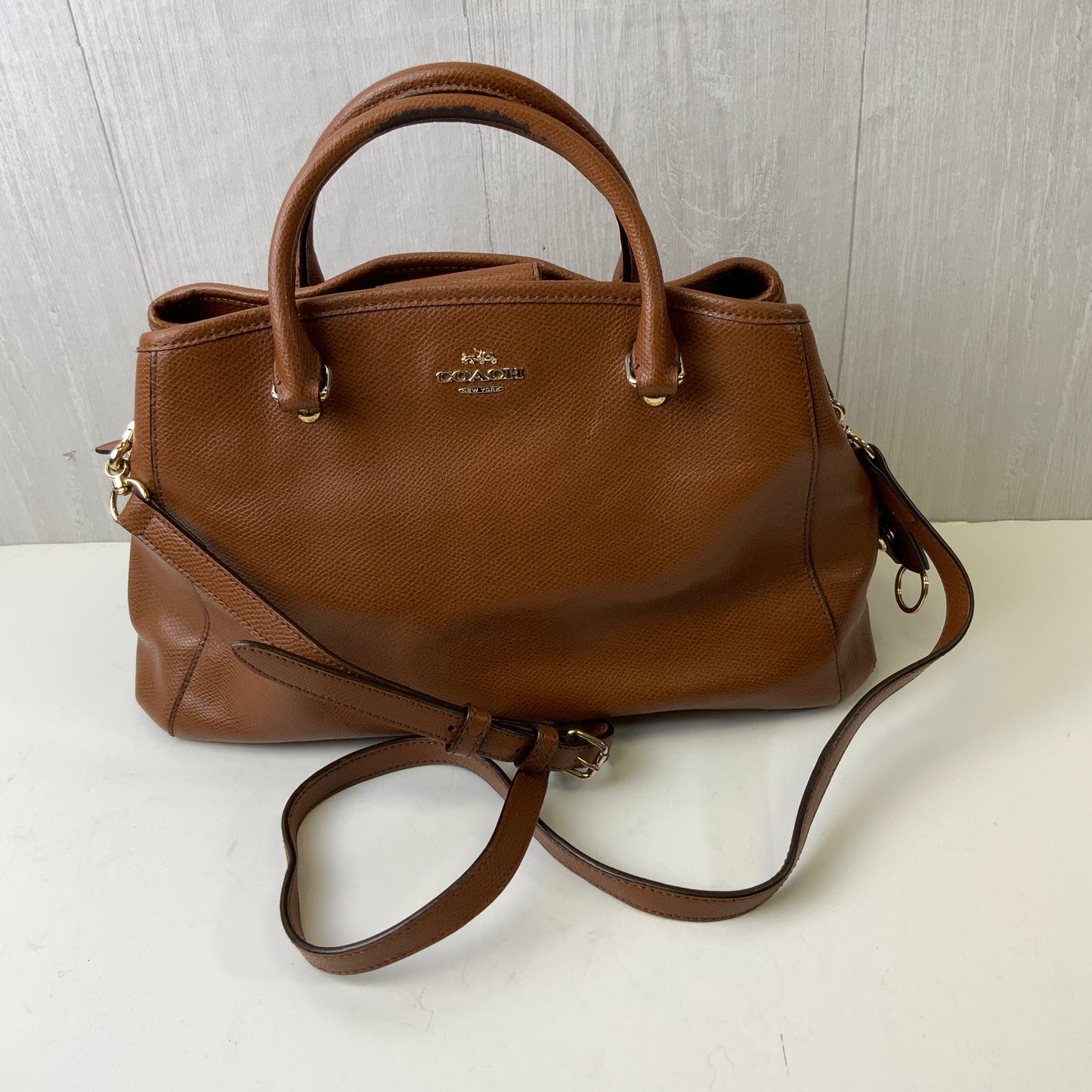Handbag Designer By Coach In Brown, Size:Medium