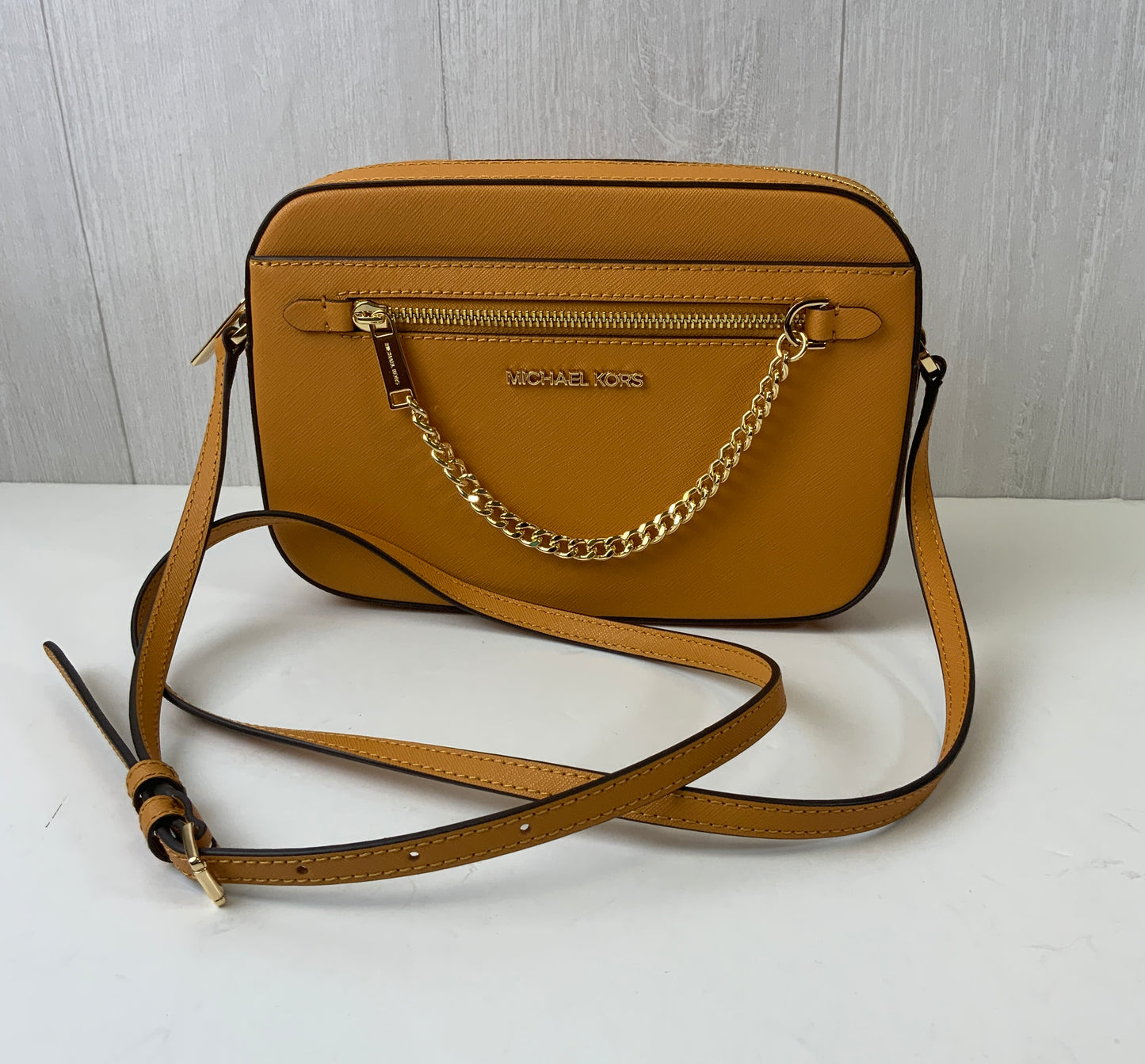Crossbody Designer By Michael Kors Collection In Orange, Size:Medium