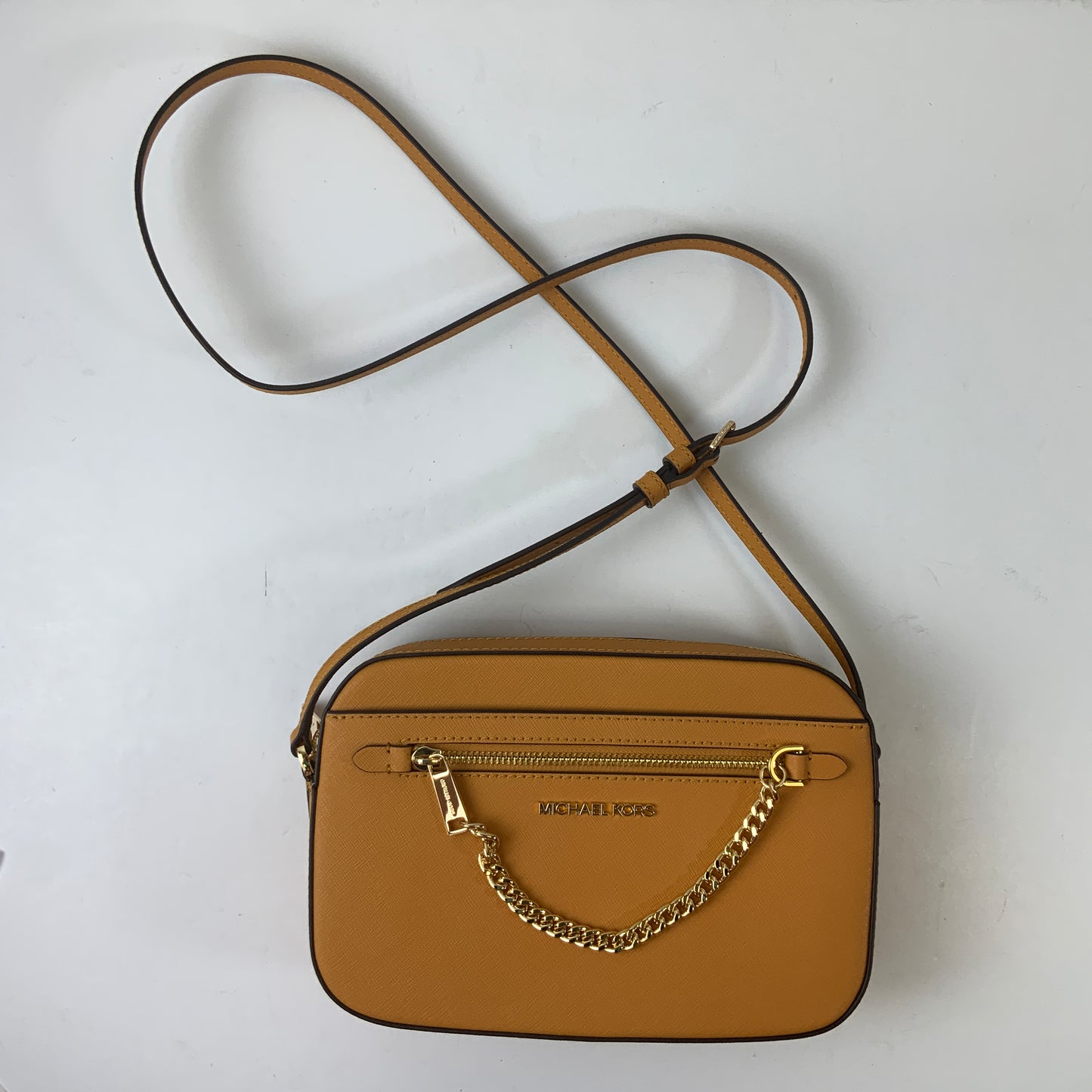 Crossbody Designer By Michael Kors Collection In Orange, Size:Medium