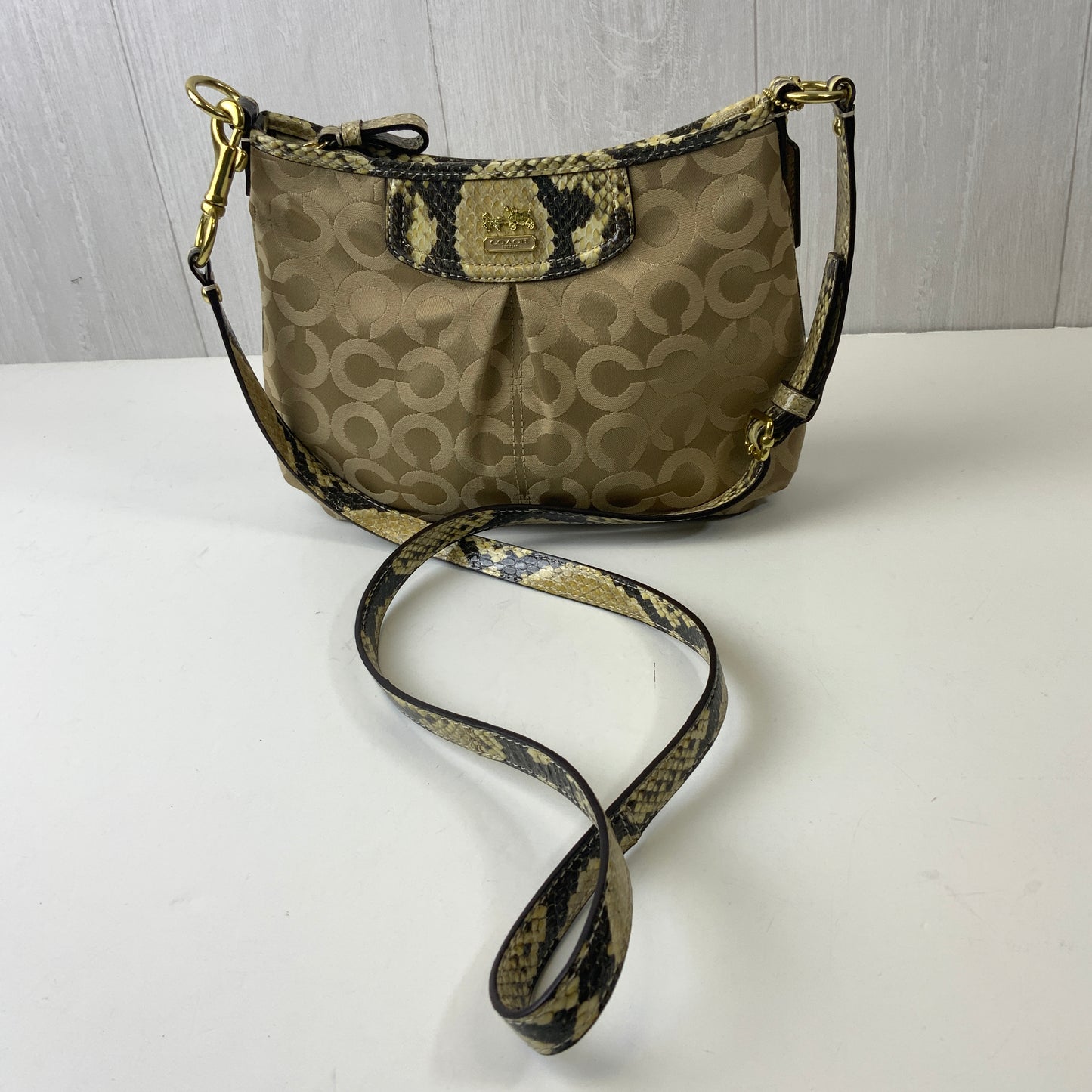 Crossbody Designer By Coach In Snakeskin Print, Size:Medium