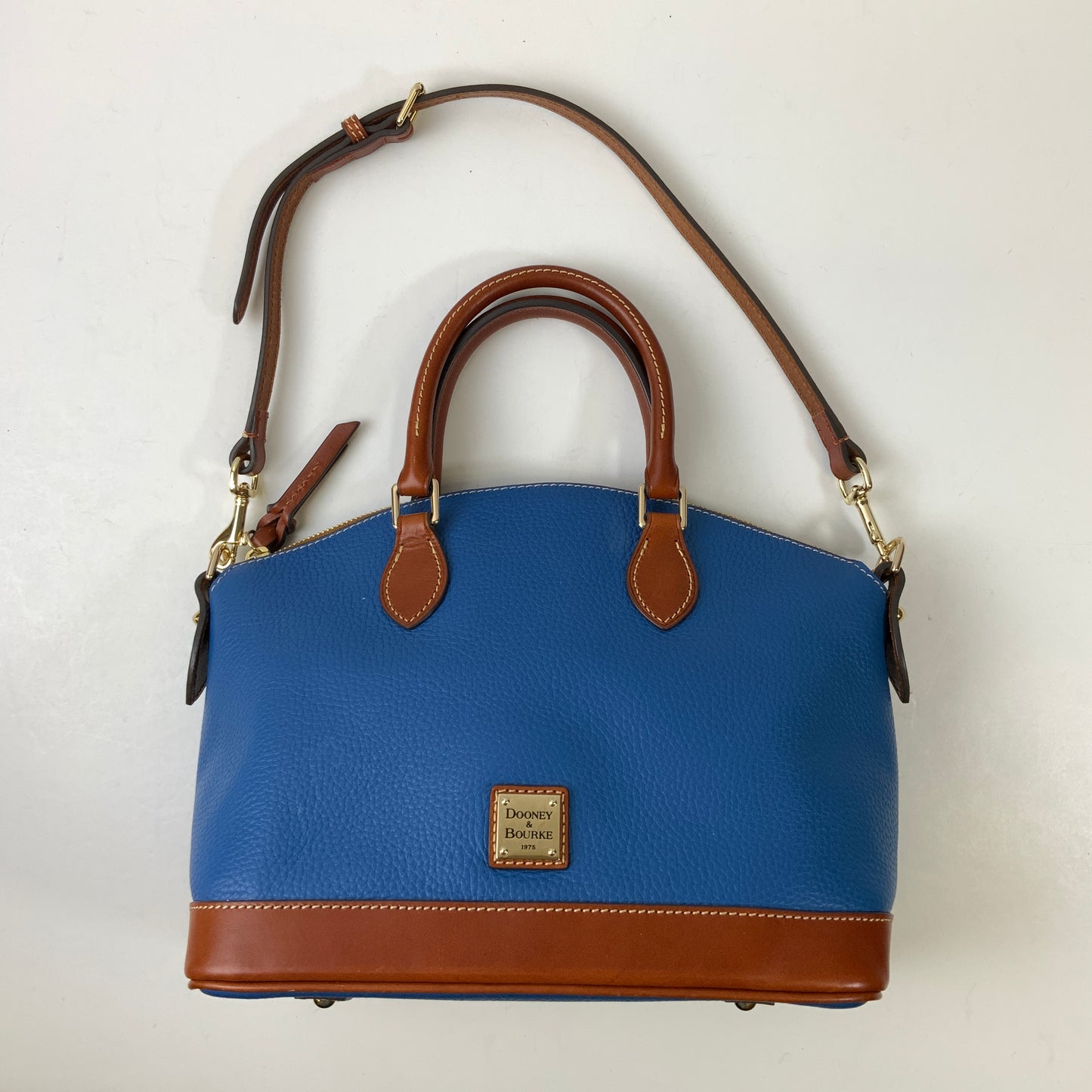 Handbag Designer By Dooney And Bourke In Blue & Brown, Size:Small