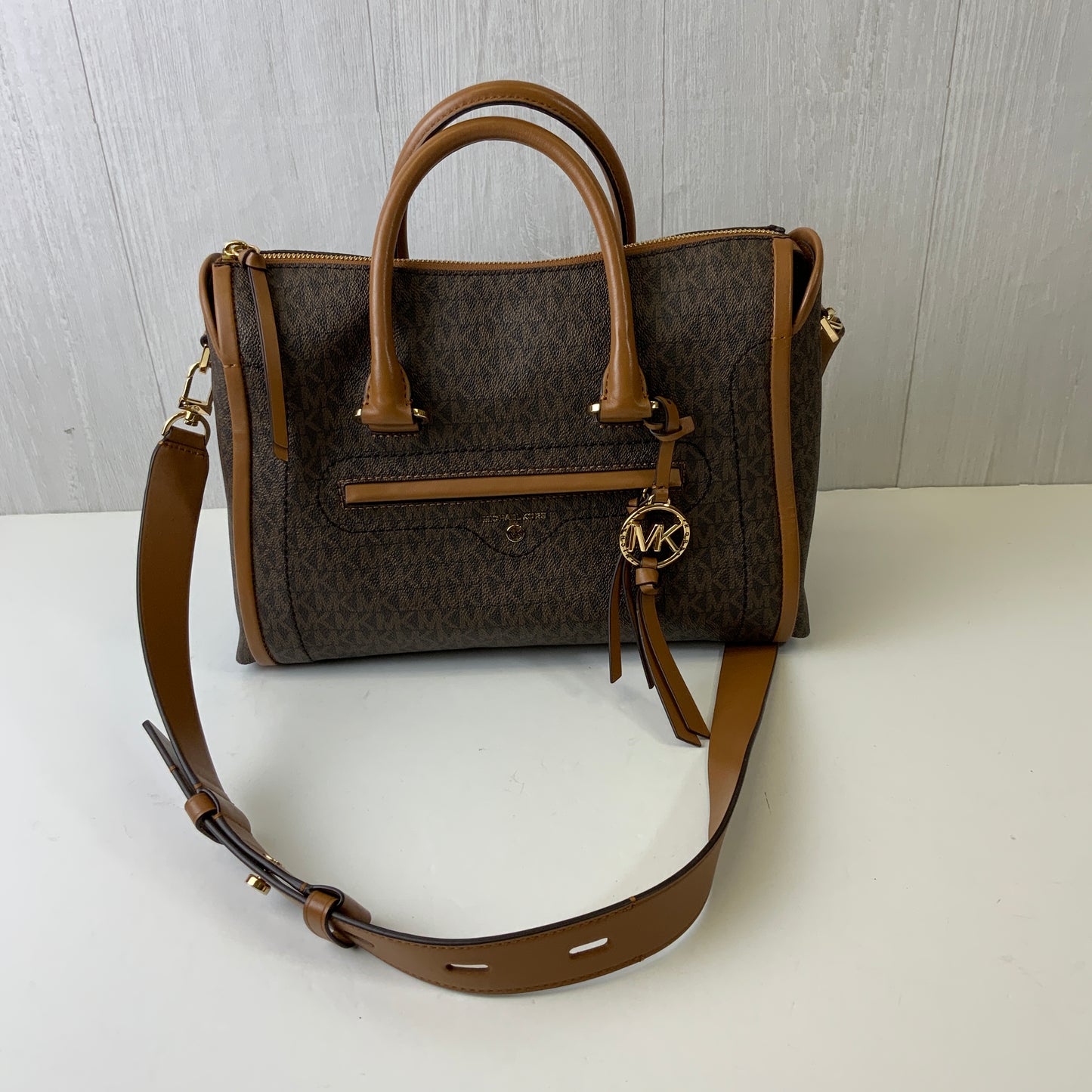 Handbag Designer By Michael Kors In Brown, Size:Large