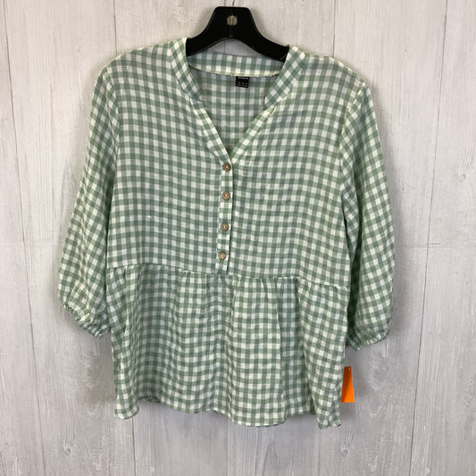 Top 3/4 Sleeve By Shein In Green, Size:S